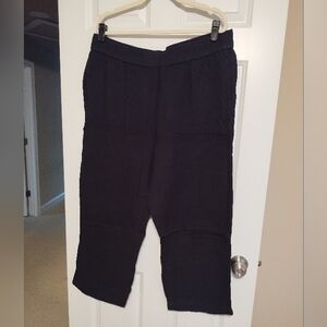 Eileen Fisher Navy Organic Cotton Gauze Pants